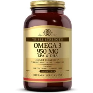 سولگار، امگا - 3، 950 میلی گرم، EPA 504 میلی گرم و DHA 378 میلی گرم، قدرت سه گانه، 100 ژل نرم