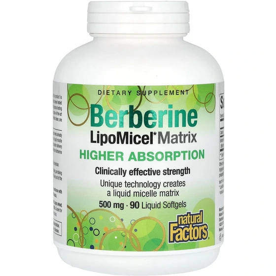 560x560 (11) کپسول بربرین لیپومیسل ماتریکس نچرال فاکتورز – Natural Factors Berberine LipoMicel Matrix 500 mg (۹۰ سافتژل